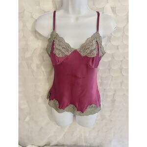 Vtg 90’s Silk Purple Cami XS Lace Babydoll Coquette Fairy Express Design Studio